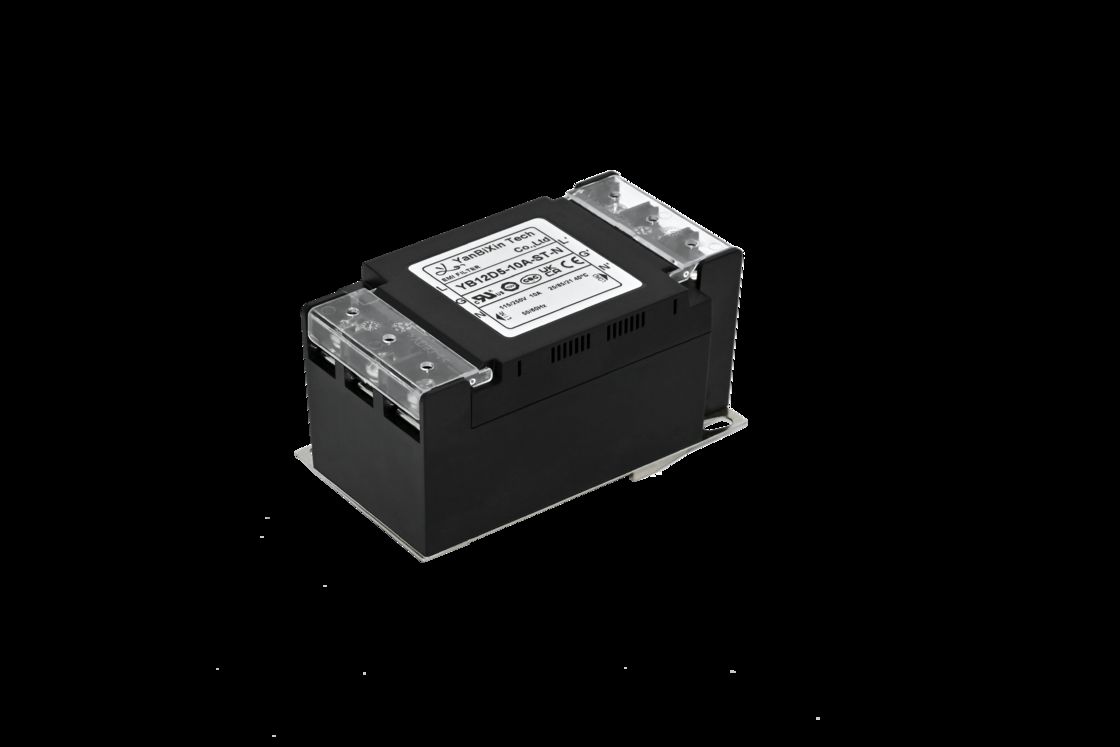 Filtro monofase con alloggiamento in plastica EMI/EMC con copertura di blocco terminale